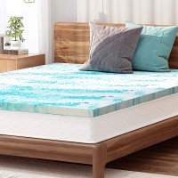 MECOR 2 inch 2” Queen Size Gel Infused Memory Foam Mattress Topper, Ventilated Design Bed Topper for Side, Back, Stomach Sleeper (Swirl)