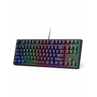 AUKEY KM-G14 Mechanical Keyboard, Compact 87 Keys Gaming Keyboard with Blue Switches, RBG Light