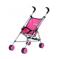 Mini Umbrella Doll Stroller, Foldable Stroller with Black Handles, Aluminum Frame (Pink) -310-6100