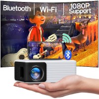 YOTON Mini Projector, Portable Video Projector with 1080P HD Support, WiFi, Bluetooth for HDMI, USB, iOS, Android, Laptop - Y3-W