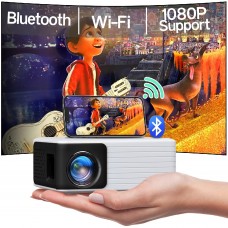 YOTON Mini Projector, Portable Video Projector with 1080P HD Support, WiFi, Bluetooth for HDMI, USB, iOS, Android, Laptop - Y3-W