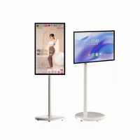 32" Inch Mobile Smart Display, 1080 x 1920 IPS Rotating Smart Screen Monitor with Touch Display, Full Swivel Rotation, Height Adjustable, Android 12 OS, 8GB Ram, 128GB Storage