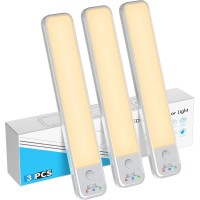 3-Pack LED Motion Sensor Light, Wireless Under Cabinet Lights with 3 Modes, USB Rechargeable for Home, Wardrobe, Closet, Cabinet (Warm) - M600 3-Pack LED Motion Sensor Light, Wireless Under Cabinet Lights with 3 Modes, USB Rechargeable for Home, Wardrobe, Closet, Cabinet (Warm) - M600