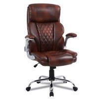 KASORIX Executive Office Chair, Adjustable Swivel Chair with PU Leather, High-Back Lumbar Support, Flip-Up Armrests for Home, Office - GD-9334
