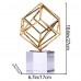 Office Decor, 27cm Modern Gold Geometric Metal Knot Statue with Crystal Base for Home, Office Decoration - 8000169