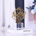 Office Decor, 27cm Modern Gold Geometric Metal Knot Statue with Crystal Base for Home, Office Decoration - 8000169