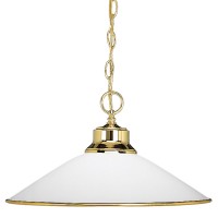 Pendant Light, 1-Light Ceiling Light Fixture with Opal Etched Glass, Brass Finish - 2046-01-02