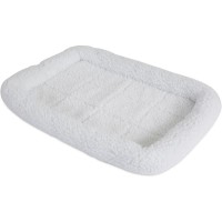 White Fleece Pet Bed for Cats & Small Dogs, Soft Bolster Crate Bed, Washable Plush Sleeping Mat, 21.75 x 15 x 2 in, Cozy Indoor Bed for Puppy, Kitten, Crate & Carrier White Fleece Pet Bed for Cats & Small Dogs, Soft Bolster Crate Bed, Washable Plush Sleeping Mat, 21.75 x 15 x 2 in, Cozy Indoor Bed for Puppy, Kitten, Crate & Carrier