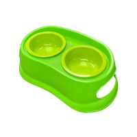 PETPHABET Elevated Pet Feeder Bowl, Double Bowl Pet Feeder with 2 Bowls, Non-Slip for Dogs, Small, Medium (Green) - B01EKCEAXQ