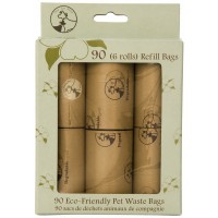 One for Pets Pet Waste Bags Refill Rolls 90 Count, 6 Rolls, Strong Leak-Resistant Dog Poop Bags with Cornstarch Eco-Conscious Brown Bags for Walks, Travel & Daily Cleanup One for Pets Pet Waste Bags Refill Rolls 90 Count, 6 Rolls, Strong Leak-Resistant Dog Poop Bags with Cornstarch Eco-Conscious Brown Bags for Walks, Travel & Daily Cleanup