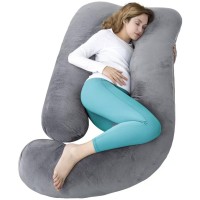 U-Shaped Pregnancy Pillow, Full Body Maternity Pillow with Soft Velvet Cover & Adjustable PP Cotton Filling, Grey, for Side Sleeping, Back, Belly, Waist & Leg Support U-Shaped Pregnancy Pillow, Full Body Maternity Pillow with Soft Velvet Cover & Adjustable PP Cotton Filling, Grey, for Side Sleeping, Back, Belly, Waist & Leg Support