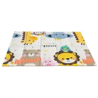 Foldable Baby Play Mat Double-Sided Animal & Traffic Theme, Soft Non-Toxic Foam Waterproof Portable Playmat for Toddlers Babies, and Kids (200 x 180 cm)