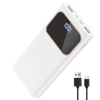 Power Bank 10000mAh USB-C Digital Display White | Travel Power Bank 10000mAh USB-C Digital Display White | Travel