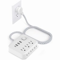 9-in-1 Surge Protector Power Bar 6 AC Outlets, 3 USB-A Ports, 1 USB-C Port, Braided Extension Cord, Flat Plug Desktop Charging Station for Home Office Dorm 9-in-1 Surge Protector Power Bar 6 AC Outlets, 3 USB-A Ports, 1 USB-C Port, Braided Extension Cord, Flat Plug Desktop Charging Station for Home Office Dorm