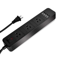 3-Outlet Power Strip with 4 USB Charging Ports, Surge Protector with 6.6ft Extension Cord for Smartphone, Tablets, Home, Office - JW301 3-Outlet Power Strip with 4 USB Charging Ports, Surge Protector with 6.6ft Extension Cord for Smartphone, Tablets, Home, Office - JW301