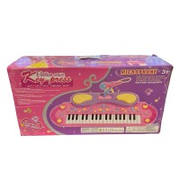 37-Key Princess Piano Keyboard, Kids Learning Piano with Microphone, Stool for Kids 3-6 Years - JXT20810P