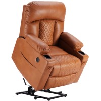 Power Lift Recliner Chair for Adults, Dual Motor Lay Flat Reclining Chair with Heat, Massage, USB Ports, Cup Holders, Side Pockets, Brown, Living Room Relaxation Chair Power Lift Recliner Chair for Adults, Dual Motor Lay Flat Reclining Chair with Heat, Massage, USB Ports, Cup Holders, Side Pockets, Brown, Living Room Relaxation Chair