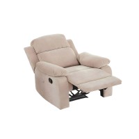 Fabric Recliner Chair, Manual Recliner with Padded Armrests, Foam Cushions, Foot Rest - 8291Y