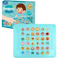 Reversi Puzzle and Competitive Flip Game, 2 Player Interactive Matching Symbol Memory Game for Early Development, Family Game - JJ9334