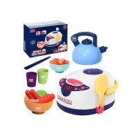 Smart Spray Rice Cooker Toy, Kitchen Cooking Pretend Playset with Sounds, Music for Kids (Blue) - Y8814