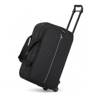 Rolling Duffel Bag, Compact Travel Bag with Wheels, Telescopic Pull Handle, Front Zip Pocket, Dual Carry Handles, 53 x 33 x 22 cm, Black Soft-Sided Weekender Luggage for Short Trips Rolling Duffel Bag, Compact Travel Bag with Wheels, Telescopic Pull Handle, Front Zip Pocket, Dual Carry Handles, 53 x 33 x 22 cm, Black Soft-Sided Weekender Luggage for Short Trips