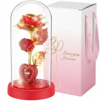 RoseFlower Glass Rose Gift Lamp LED Lighted Romantic Rose with Heart Base Perfect Gift for Valentine’s Day, Anniversary & Special Occasions 22.5cm (8.9in) Red Color RoseFlower Glass Rose Gift Lamp LED Lighted Romantic Rose with Heart Base Perfect Gift for Valentine’s Day, Anniversary & Special Occasions 22.5cm (8.9in) Red Color