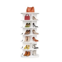 6-Tier Rotating Shoe Rack, 360° Rotating Shoe Organizer Tower for Home, Living Room, Entryway, Closet (White) 6-Tier Rotating Shoe Rack, 360° Rotating Shoe Organizer Tower for Home, Living Room, Entryway, Closet (White)