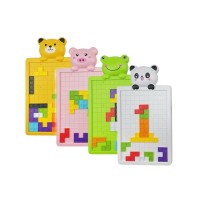 40PCS Russian Block Puzzles, Educational Learning 3D Puzzle Toy with Cartoon Animal Board, Colourful Blocks for Children, Kids - 518