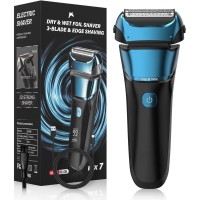 Electric Shaver for Men Dry & Wet 3-Blade Foil Razor with Floating Head High-Speed Motor, IPX7 Waterproof, Digital Display, USB Rechargeable Home & Travel Grooming Model FK-608 Electric Shaver for Men Dry & Wet 3-Blade Foil Razor with Floating Head High-Speed Motor, IPX7 Waterproof, Digital Display, USB Rechargeable Home & Travel Grooming Model FK-608
