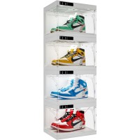 ANTBOX Smart Control Shoe Box, Stackable Sneaker Display Case with LED Lights,  Auto-Opening (4 Pack) - AT-B01