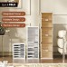 ANTBOX Portable Shoe Box, 6 Tier 6 Pairs, Portable Shoe Organizers Storage Boxes with Magnetic Door, Easy Assembly (Clear) - S1-S6-D3(C)