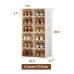 ANTBOX Portable Shoe Rack Organizer, Stackable Sneaker Organizer Cabinet with Magnetic Door, Folding Design, Clear Plastic Storage Container, 6 Tier 12 Pairs (Brown) - S2-S12-D6