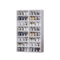 ANTBOX Portable Shoe Box, 8 Tier 32 Pairs, Portable Shoe Organizers Storage Boxes with Magnetic Door, Easy Assembly - SC2-D8A(C)