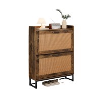 Shoe Storage Cabinet, 31.49" inch Freestanding Slim Hidden Shoe Racks with 2 Flip Drawers for Home, Entryway (Brown) - 8023 Shoe Storage Cabinet, 31.49" inch Freestanding Slim Hidden Shoe Racks with 2 Flip Drawers for Home, Entryway (Brown) - 8023