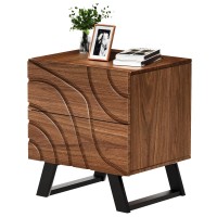 ODIKA Side Table, Cartography Cube Side Table with 2 Drawers for Home, Living Room, Bedroom - ET-PT-BR-81023 