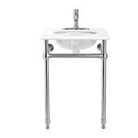 Moorefield 24-Inch Sink Console Vanity with Brushed Nickel Frame and Composite Marble Top