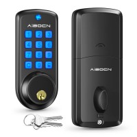 Keyless Entry Door Lock, Electronic Keypad Deadbolt, Black Keyless Entry Door Lock, Electronic Keypad Deadbolt, Black