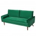 Velvet Sofa, 68 inch Mid Century Modern 3-Seater Sofa with 2 Pillows for Home, Office - MC9551