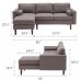 Modular Sectional Sofa, 80 inch L Shape Sofa, Modern 3 Seater Sofa with Wooden Legs for Home, Living Room - XLM3