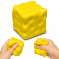 Squishy Cheese Cube Toy, Soft Squeeze Stress Ball, 65mm, Yellow Squishy Cheese Cube Toy, Soft Squeeze Stress Ball, 65mm, Yellow