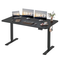 Electric Standing Desk, 140 x 60 cm Steel Adjustable Height Desk, Quick Assembly, Ultra-Quiet Motor - SM22F-05R-1460