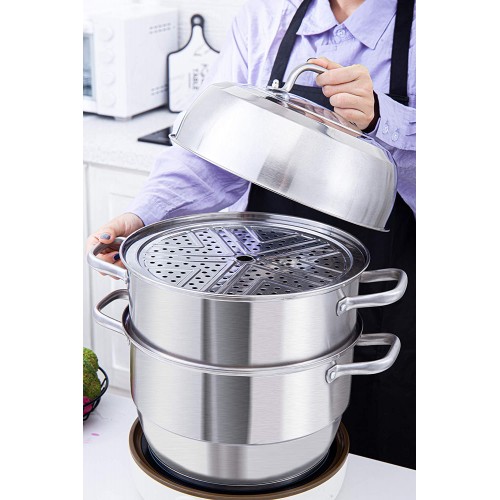 Stainless Steel Kaku Steamer 3 Tier 11.8