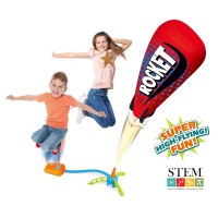 6-Pack Step-Powered Rocket, Foam Outdoor Rocket Toy with Step Launcher, STEM Learning Educational Toy for Kids, Boys, Girls - STP-RKT