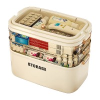 4-Layer Storage Box, Transparent Medicine Organizer Box with Side Locks for Medicine, Cosmetics, Jewelry, Tools - 8801-2