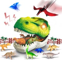 Dinosaur Toys for Kids, 37PCS Dinosaur Toy Set with Big T-Rex Head Storage Box for Kids 3-8