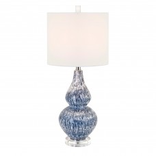 Andorian Table Lamp, 28 inch Table Lamp with Blue White Marbled Surface, Modern and Chic - 29666