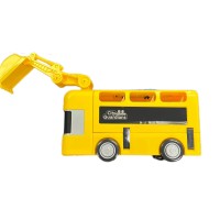  Excavator Theme  Toy Bus with Excavator Arm, Interactive Kids Play Set with Realistic Steering Wheel Sound Effects and Storage Space for Kids Ages 3+ Yellow Model 265-2