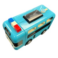 Police Theme Toy Bus with Interactive Play Features Removable Siren & Steering Wheel, Blue - Educational Emergency Vehicle Toy for Kids Ages 3+ Model 265-5