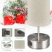 Touch Table Lamp, Nightstand Lamp with 3 Way Dimmable, USB Charging Ports and Outlet, Metal Base for Home, Bedroom, Office (Silver) - HM-TD-9W-011