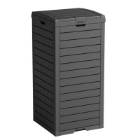 31 Gallon Outdoor Trash Can with Lid, Weather-Resistant Resin Garbage Bin, Slim Space-Saving Design, Pull-Out Leak Tray, Fast Assembly, Patio Garden Deck Use 31 Gallon Outdoor Trash Can with Lid, Weather-Resistant Resin Garbage Bin, Slim Space-Saving Design, Pull-Out Leak Tray, Fast Assembly, Patio Garden Deck Use